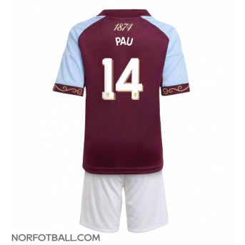 Billige Fotballdrakt Aston Villa Pau Torres #14 Replika Hjemmedraktsett Barn 2025-26 Kortermet (med bukser)